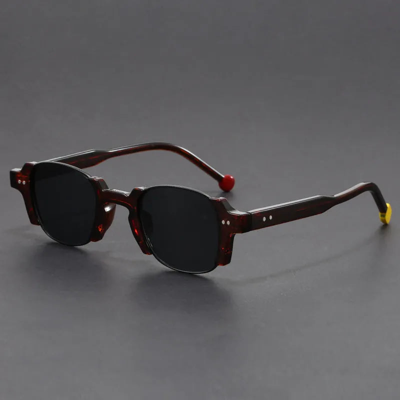 European and American retro pin square frame sunglasses AC lens PC frame