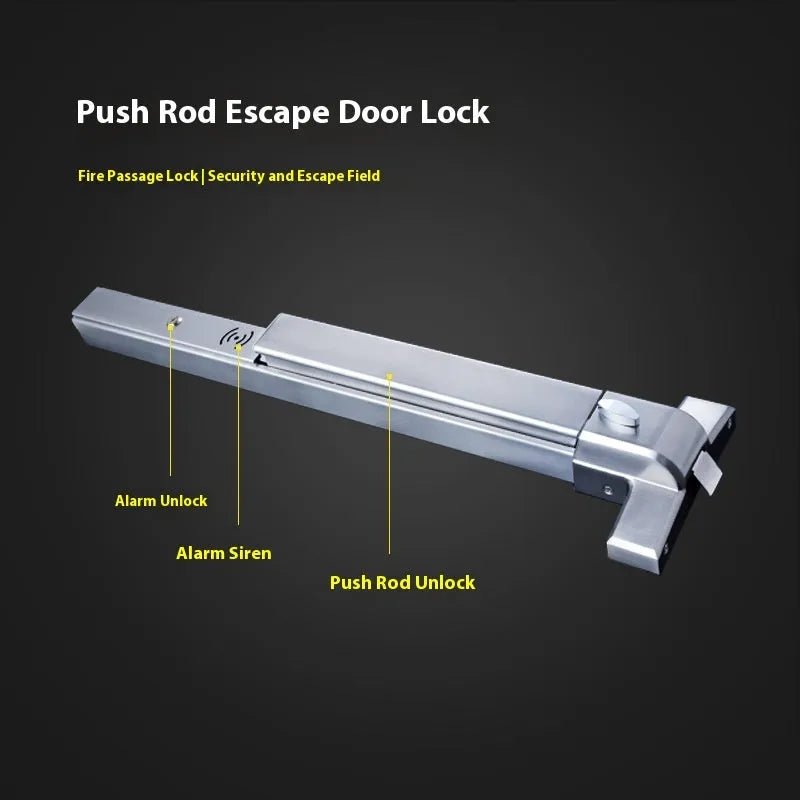 Stainless steel fireproof door push lock with external handle for 65cm wide baked paint single doors