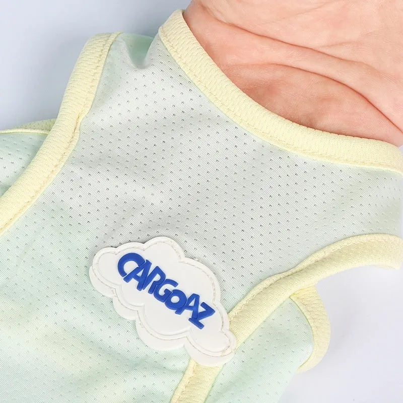 Grass green polyester cat vest summer pet clothing anti-lint design