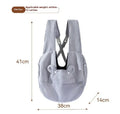 Pet diaper bag cross chest backpack 38x14x41cm square plaid quilted air layer grey