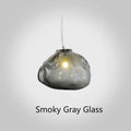 Modern glass decorative chandelier with LED lighting in amber, clear or smoke grey colours