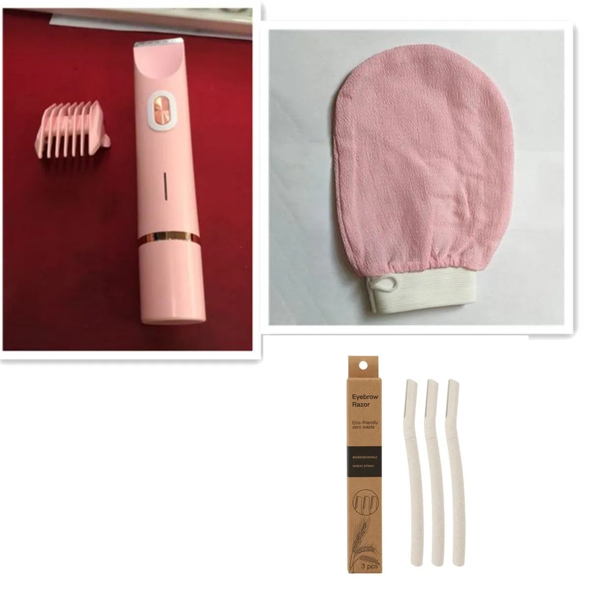 2-in-1 women's electric body hair trimmer double head shaver USB rechargeable pink for wet dry use on bikini line legs underarms