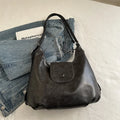 PU leather women's shoulder bag in urban simplicity style with mobile phone pocket internal organisation