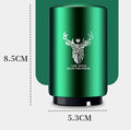 Stainless steel automatic beer bottle opener with press mechanism and magnetic cap catcher on a table