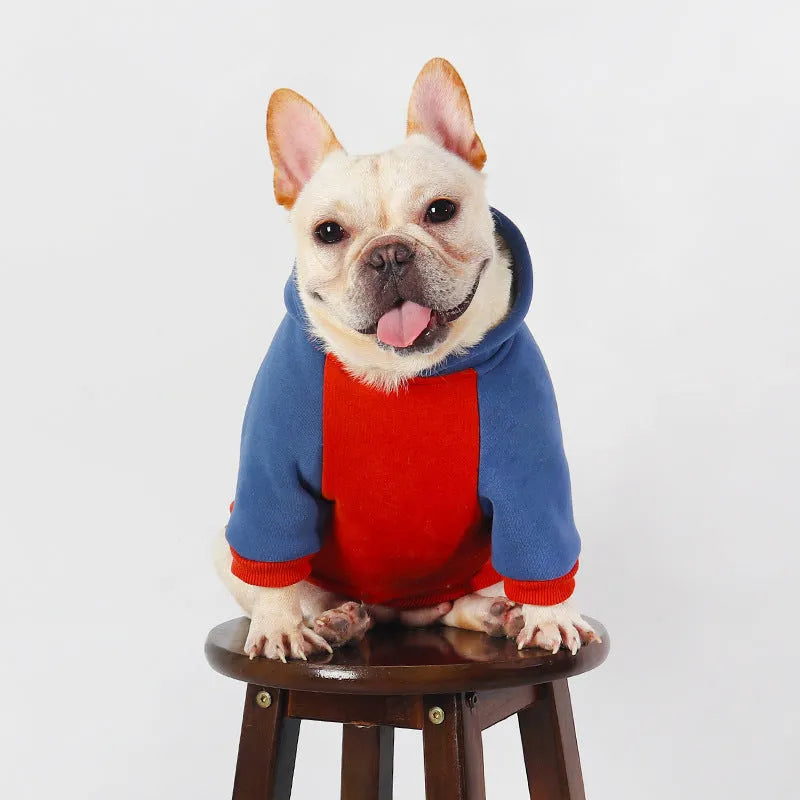 Red cotton pet clothing for small and medium dogs, sizes L to 4XL, lying flat