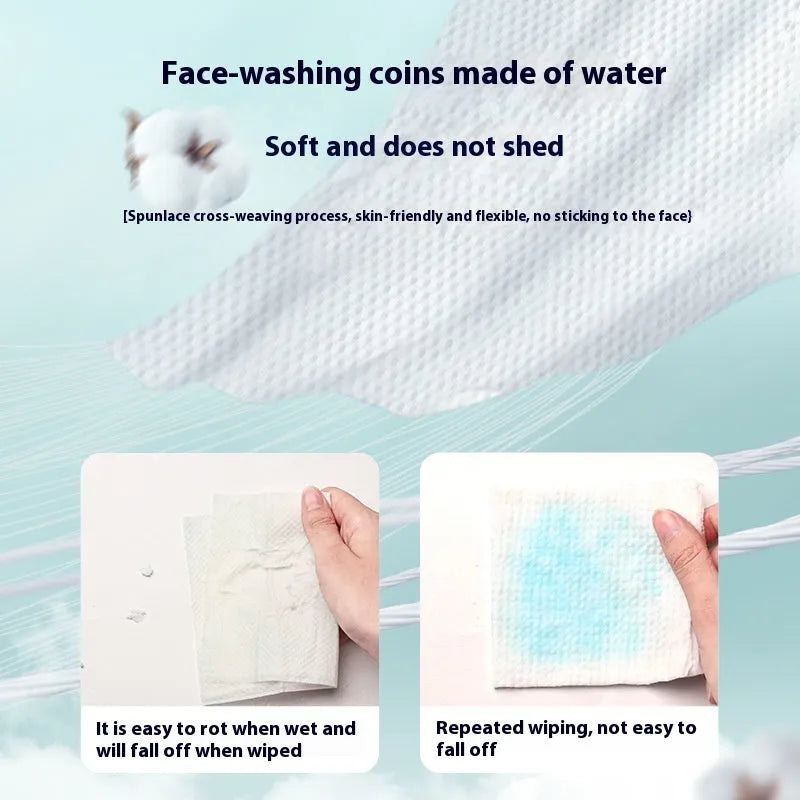 Disposable face cloth hanging roll with 100 sheets in thickened viscose and polyester blend