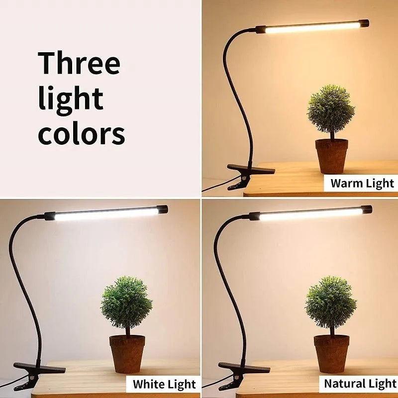 26cm black and white LED desk lamp with USB power for student study