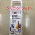 Brush set with 12 colours paintbrushes for watercolour acrylic gouache painting