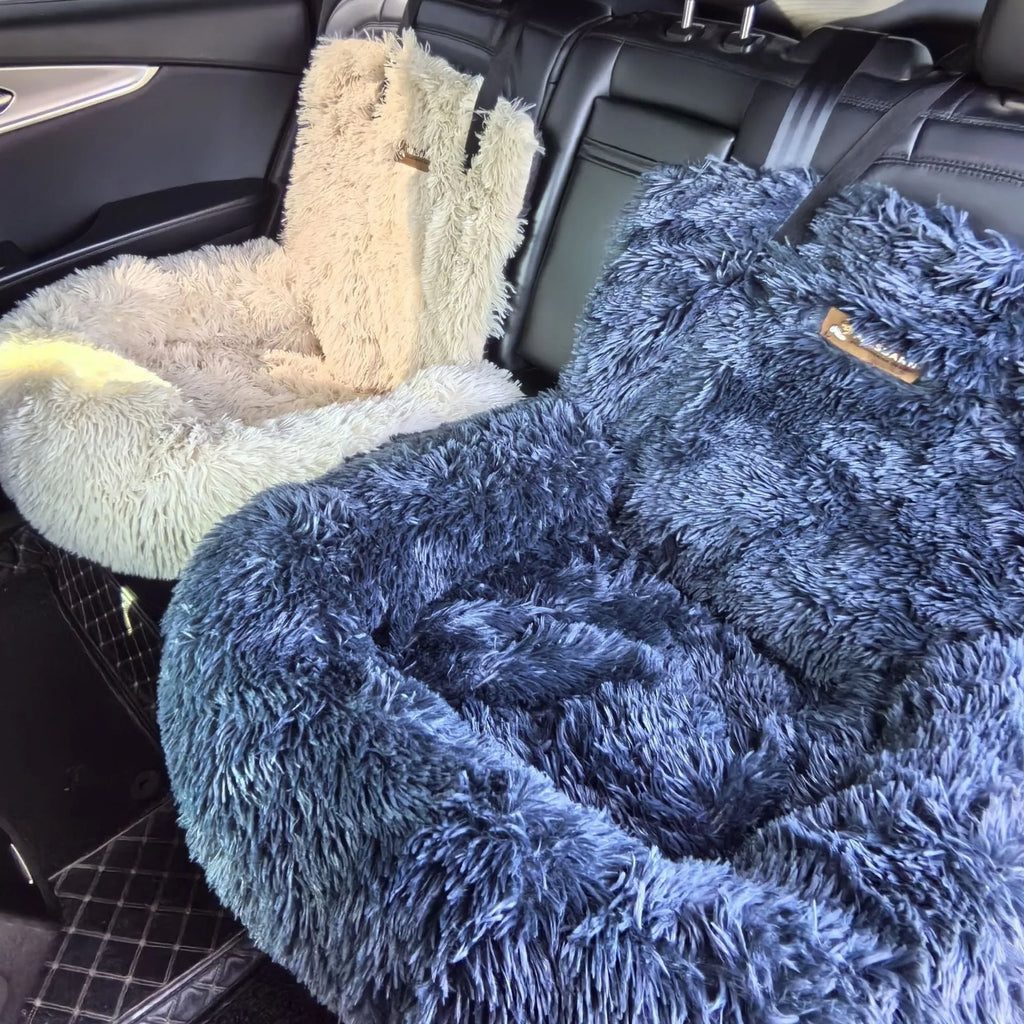 Winter thicken thermal vehicle-mounted pet mat in dark grey or beige on car seat