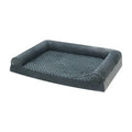 Light grey cloth kennel for medium large dogs showing dimensions and soft-sided construction