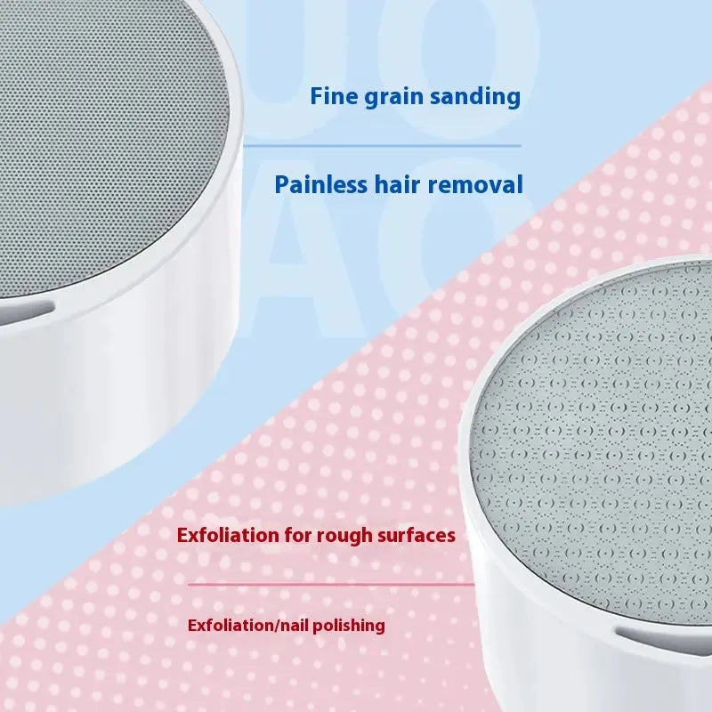 2-in-1 nano glass epilator and foot grinder grooming device with plastic construction