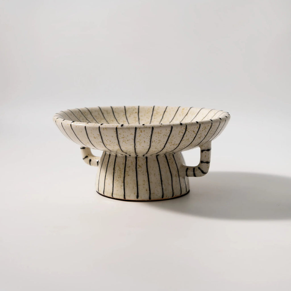 Black and white striped plastic resin dessert plate 21cm diameter