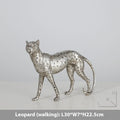 Modern leopard resin ornament in American Leopard colour, shown in small, large, and walking posture designs
