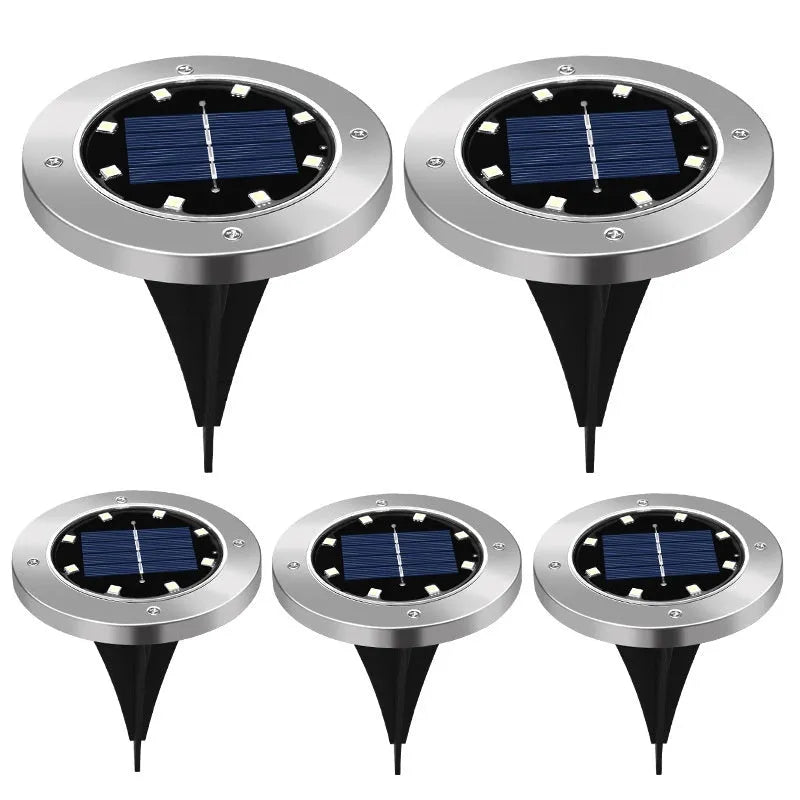 Solar stainless steel underground outdoor ground lawn garden lamp with flush installation design
