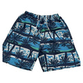 Men's floral print swimming trunks in polyester fabric with five-point casual design