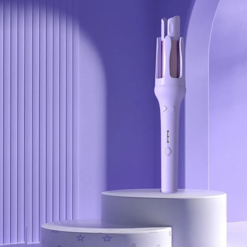 Automatic hair curler with 32mm barrel in white colour with AC power cable