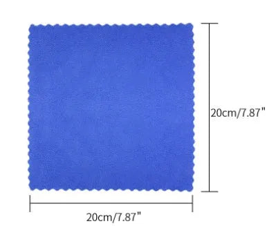 100ml and 30ml car iron powder remover spray bottles with blue square sponge and towel on a car panel.