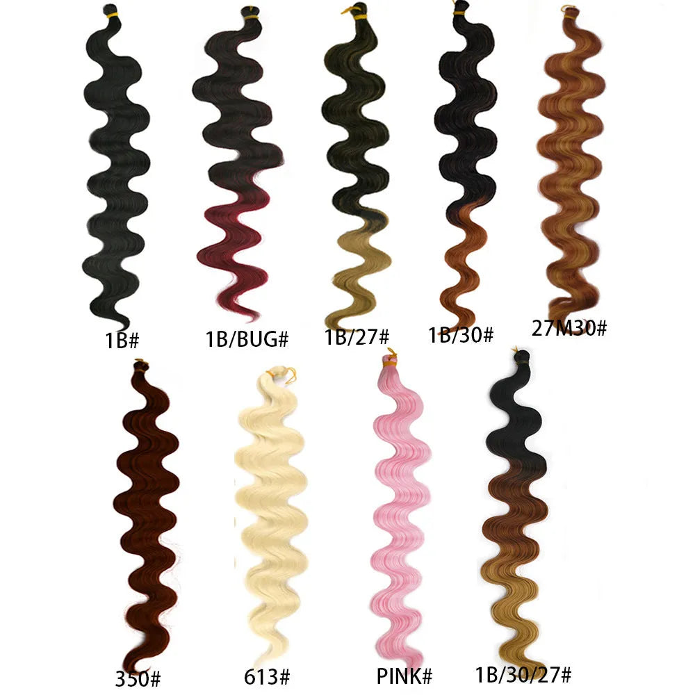 Long wine red synthetic crochet braid hair extension with big waves, 24 inches.