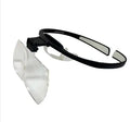 Headwear wide magnifying glass with TR90 frame and adjustable nose pad on a workbench with watch repair tools