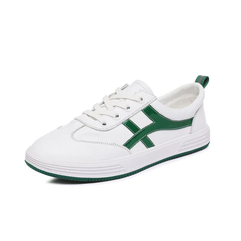 All-matching sneakers, casual low-top flat shoes with sequins, black or white leather upper, elastic band, rubber sole