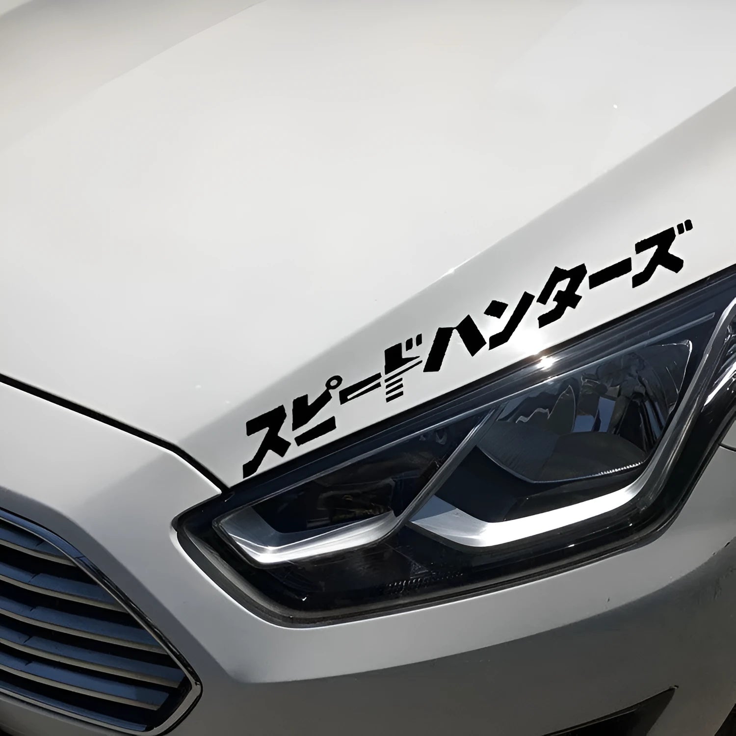 JDM speed hunting car reflective sticker in silver white, 35x4cm PET material