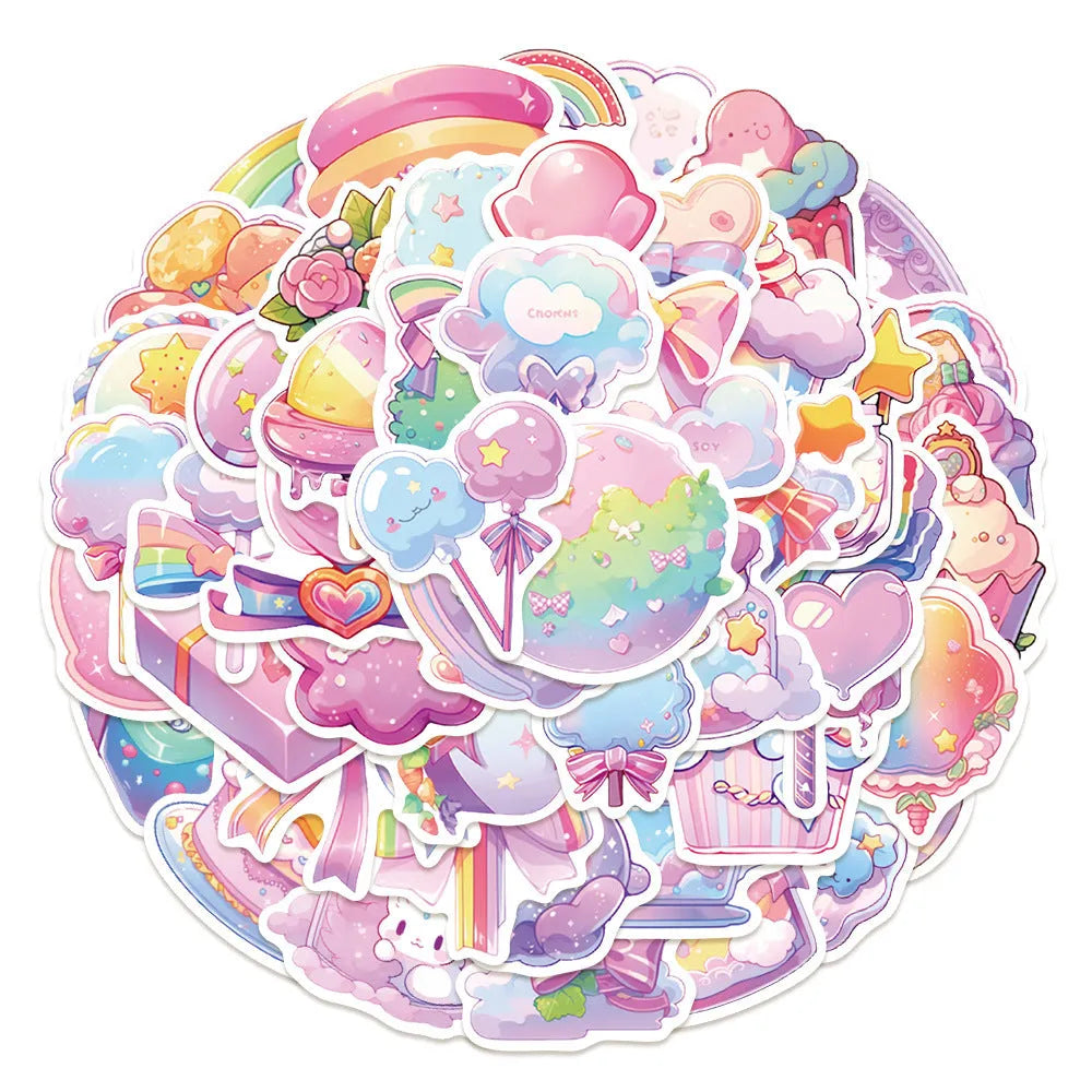 Fresh candy small object decorative waterproof stickers measuring 4-7cm on individual sheets