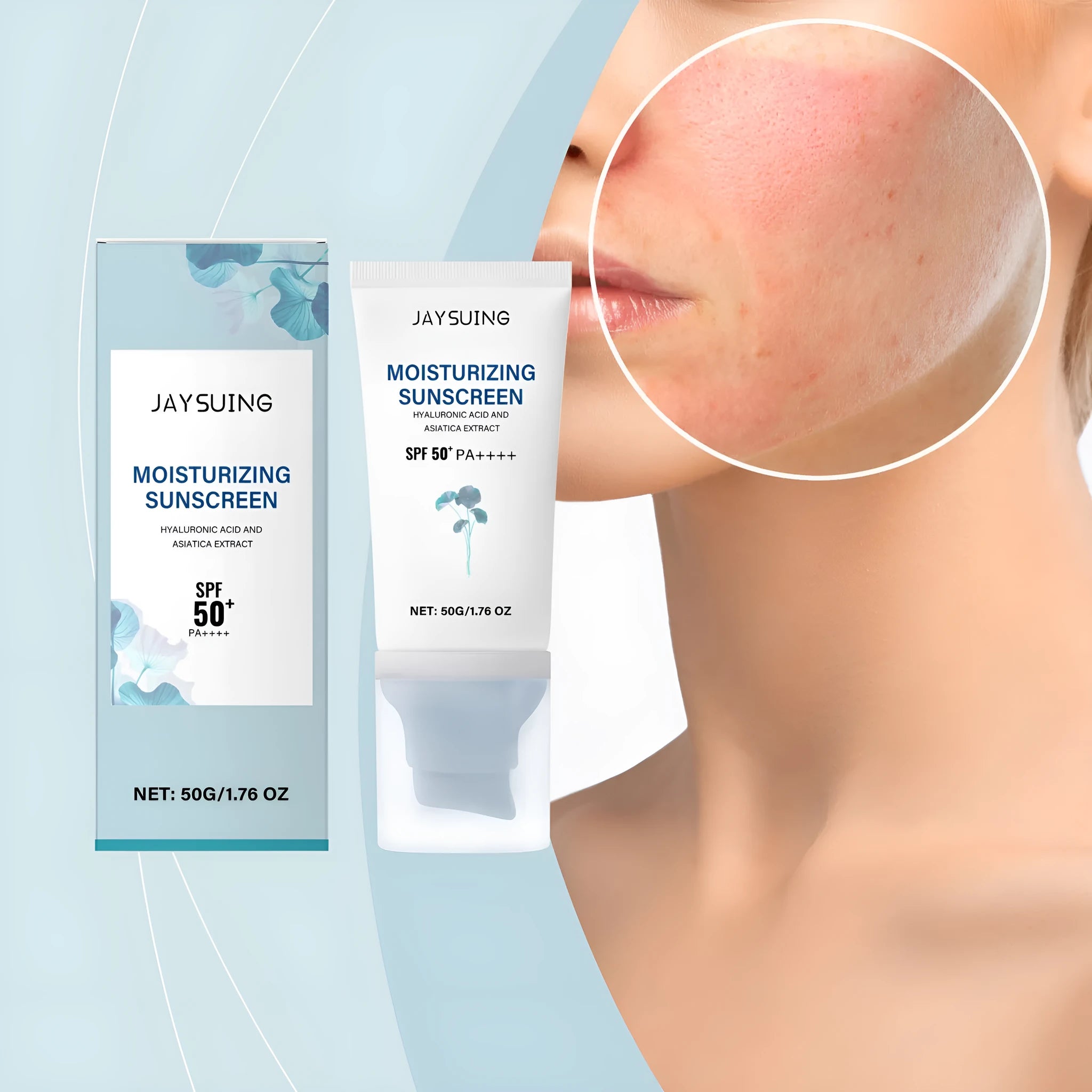 Snow Grass Sunscreen 50g portable tube with Centella Asiatica and hyaluronic acid