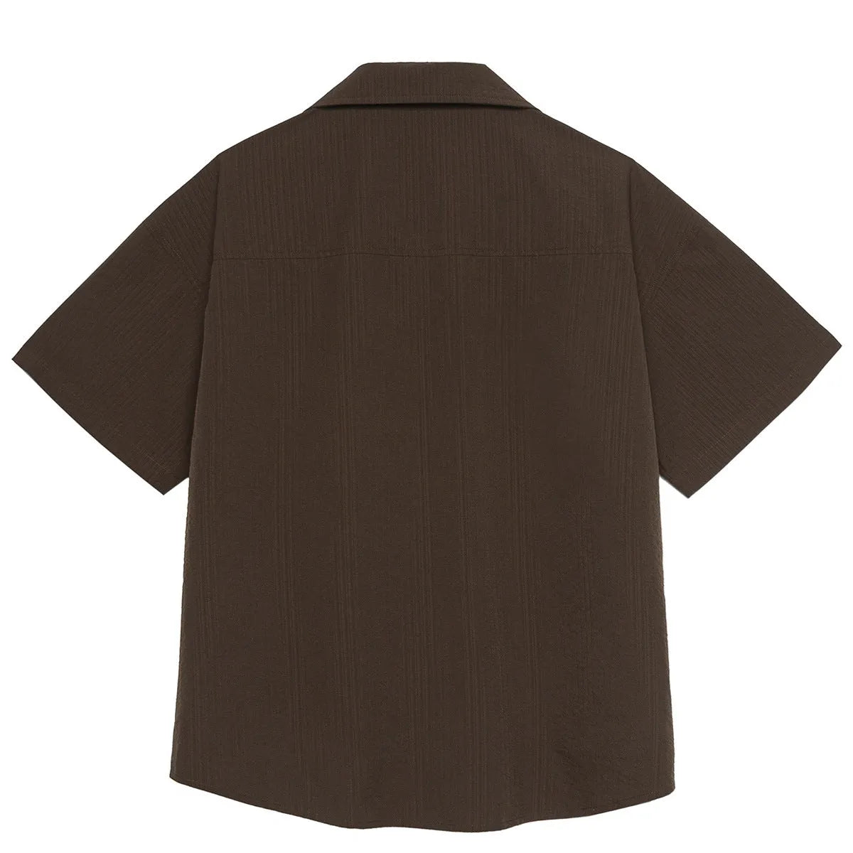 Brown striped waterproof outdoor shirt with Cuban collar for camping