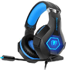 Thunder Wear luminous gaming headset with microphone, black blue colour with LED lights