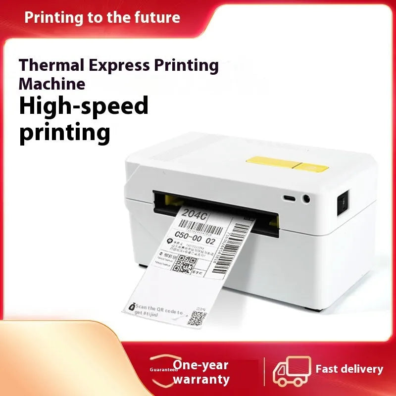 FlashLabel thermal express order printer for kupono shipping labels on a desk.