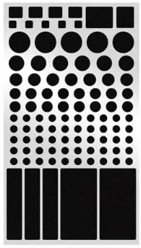 Black self-adhesive air conditioning light shading patch sticker on a white AC panel covering an LED display