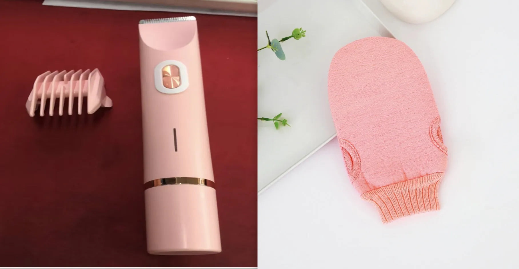 2-in-1 women's electric body hair trimmer double head shaver USB rechargeable pink for wet dry use on bikini line legs underarms