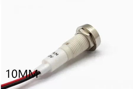 10mm stainless steel edge indicator light with wire flat end metal body in multiple colours