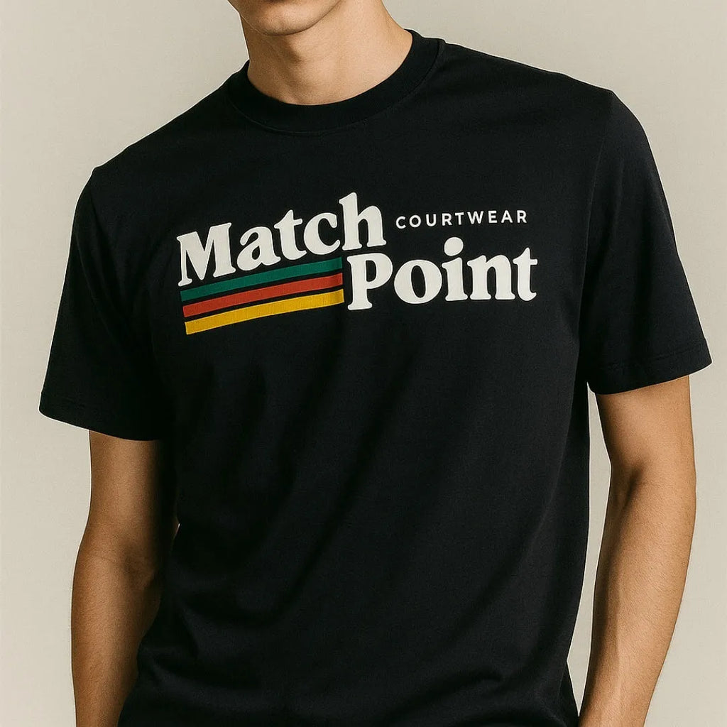 Black men's short sleeve t-shirt with a 3D digital printed graphic on the front.