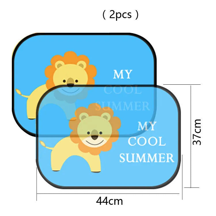 Electrostatic car side window sun shades with animal designs in nylon mesh