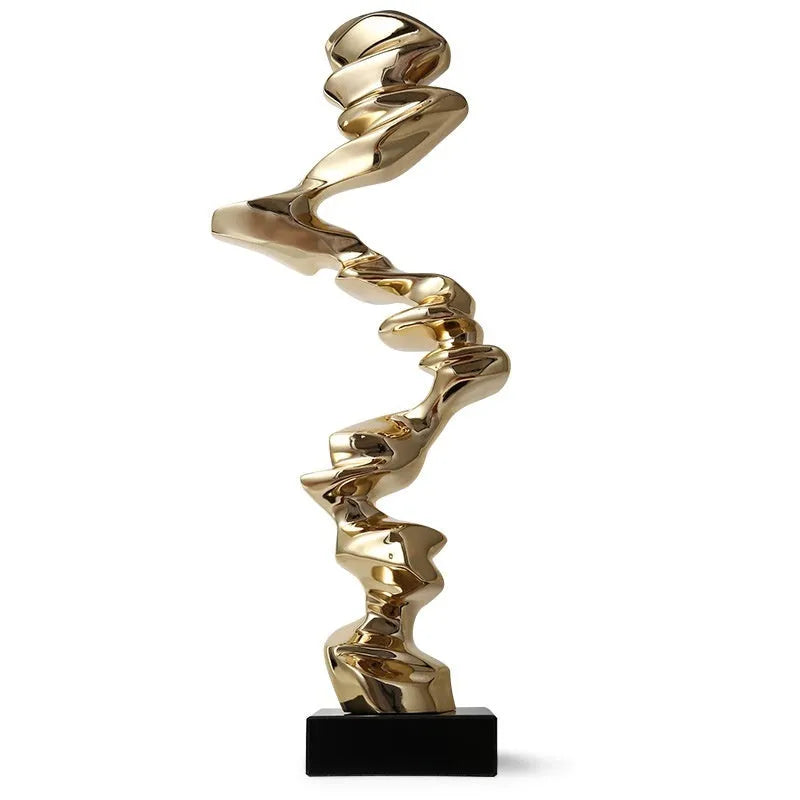 Abstract still life ornament in Ran Ran Rose bright gold, elegant silver, or phantom blue.