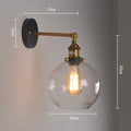 20cm retro round ball glass wall lamp with aluminium holder in amber glass shade