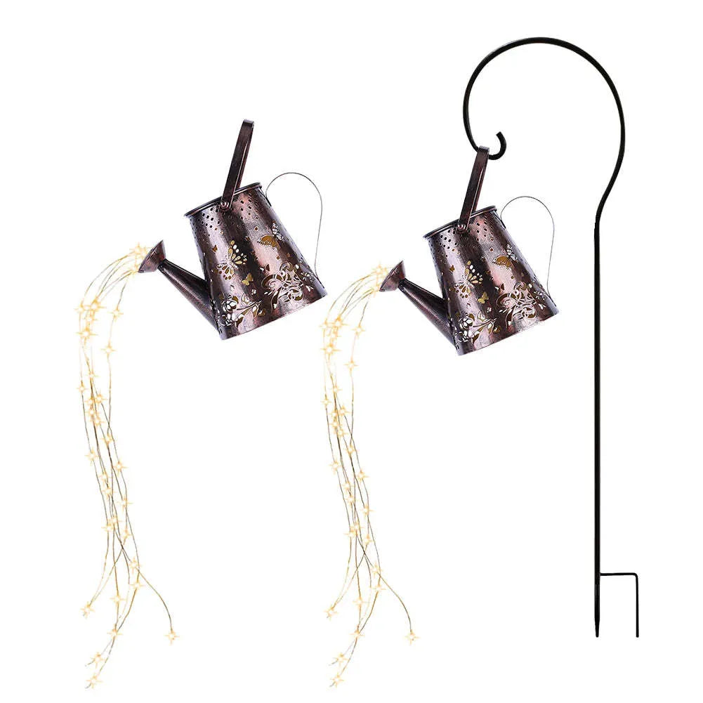 Butterfly pattern solar garden lamp with iron construction and warm white LED lighting
