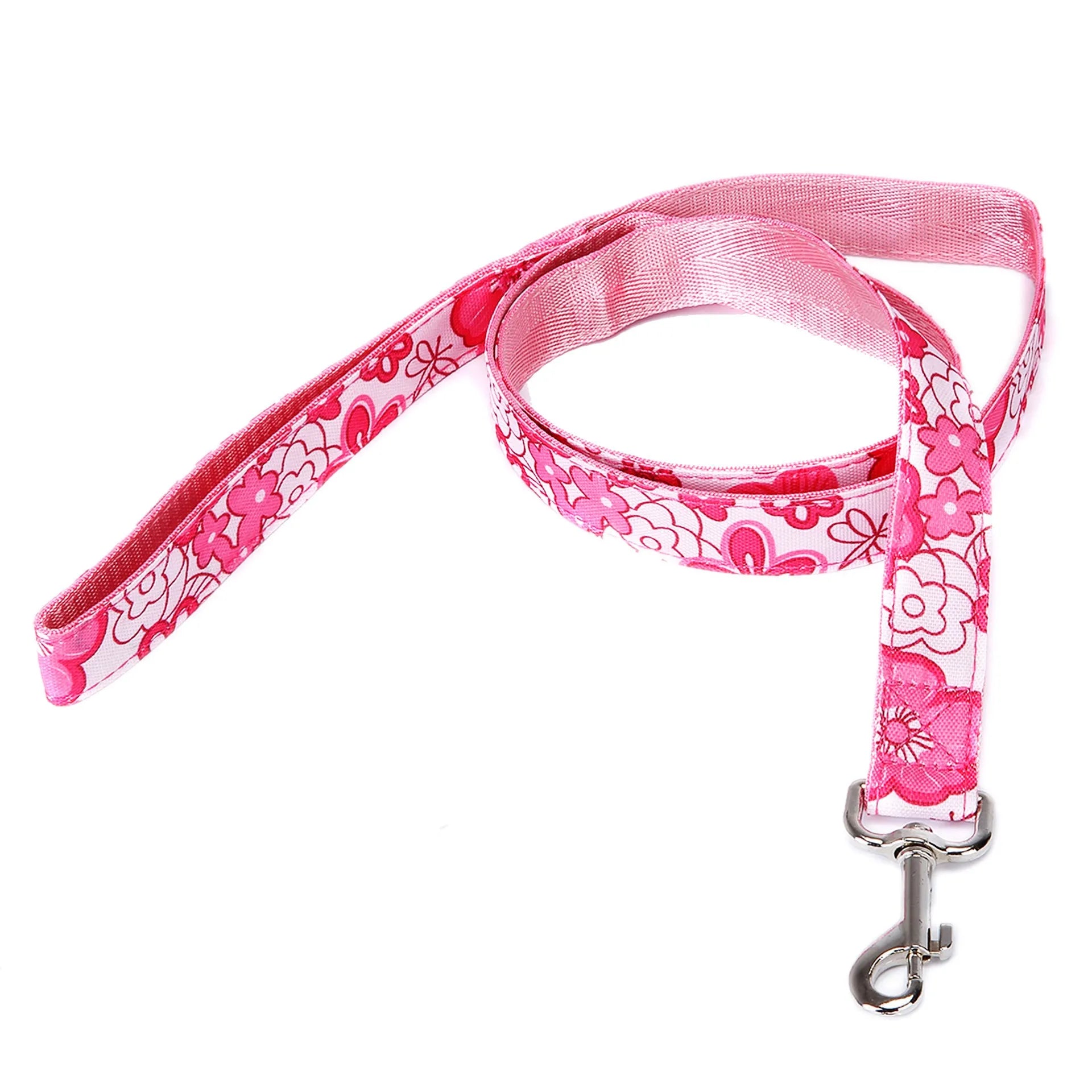 Black imitation nylon pet traction rope with plaid stripe, 120cm length, on white background