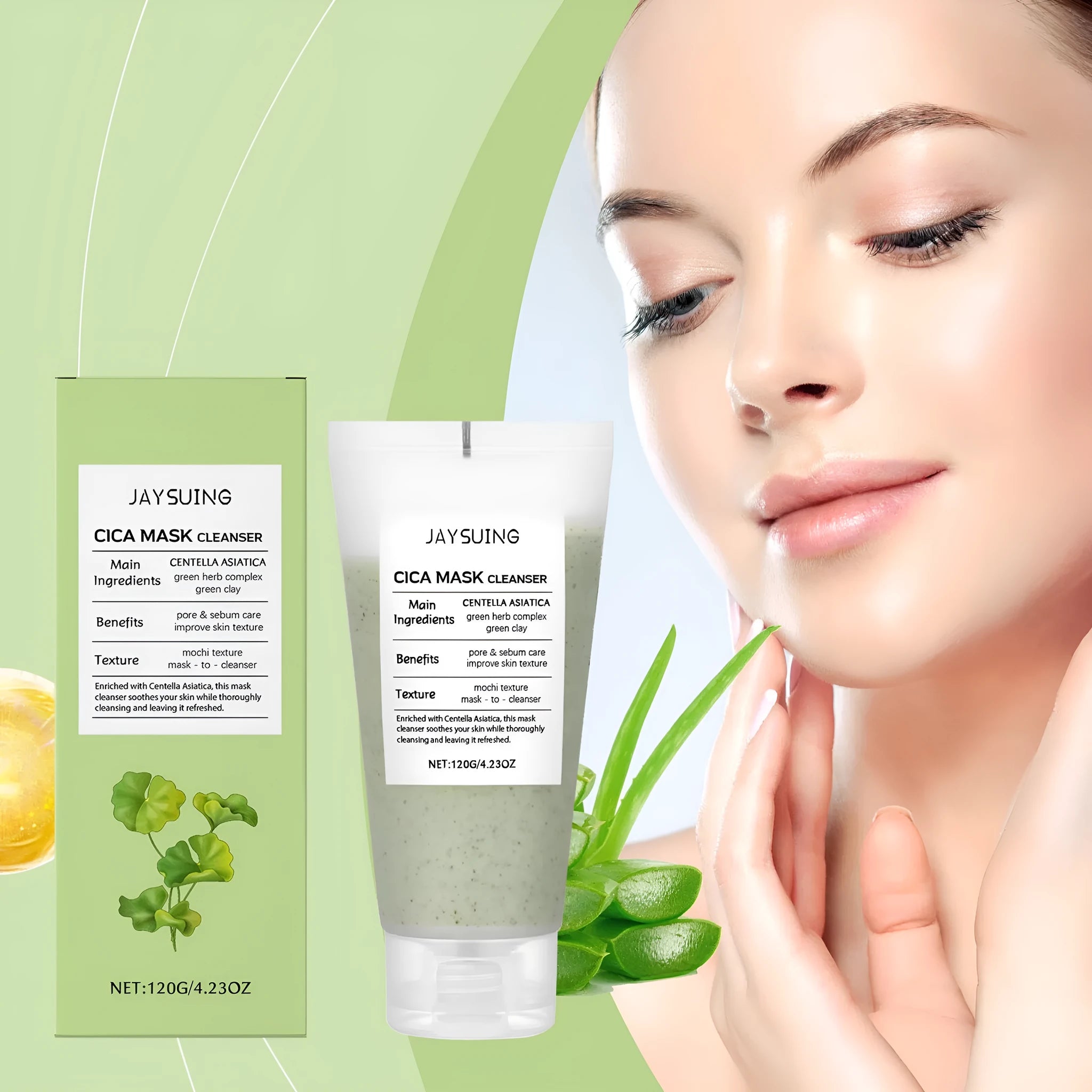 Centella Asiatica soothing facial cleanser 120g tube with botanical extracts for sensitive skin