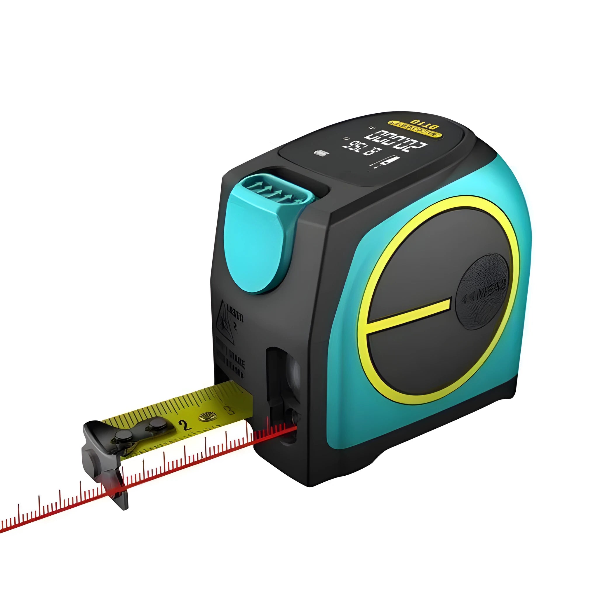 2 in 1 laser tape measure tool with 5m nylon coated blade and 100m laser range