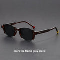 European and American retro pin square frame sunglasses AC lens PC frame