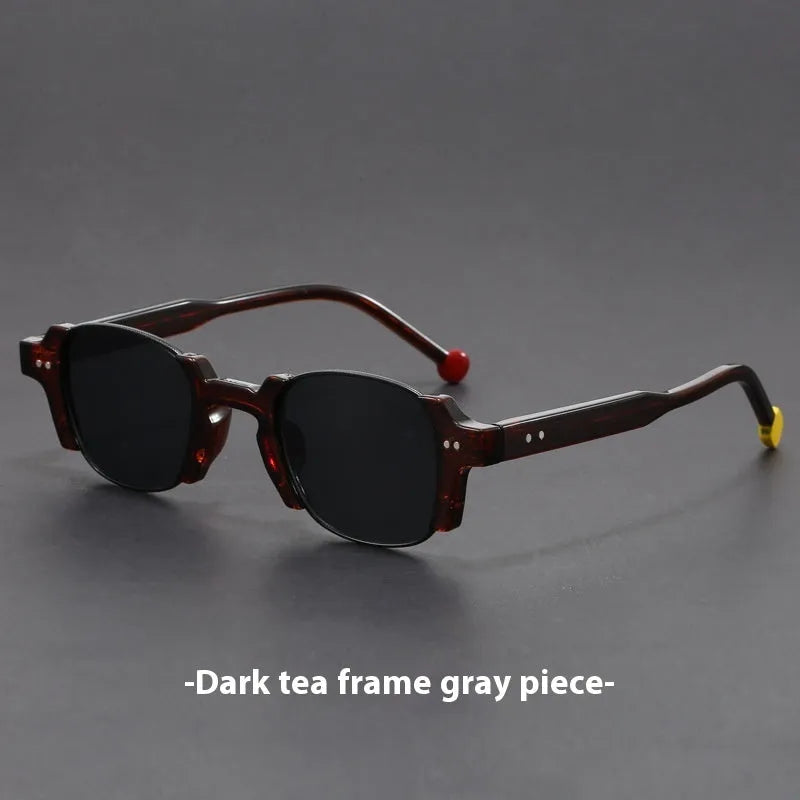 European and American retro pin square frame sunglasses AC lens PC frame