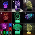 3D LED desk lamp with remote control and colourful touch panel for study room use