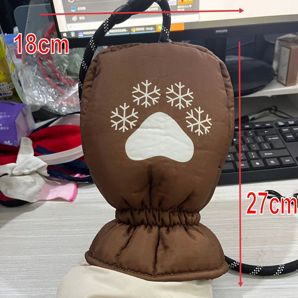 Brown fabric dog leash with built-in glove for warm hands, 1.2m or 2m length