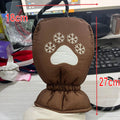 Brown fabric dog leash with built-in glove for warm hands, 1.2m or 2m length