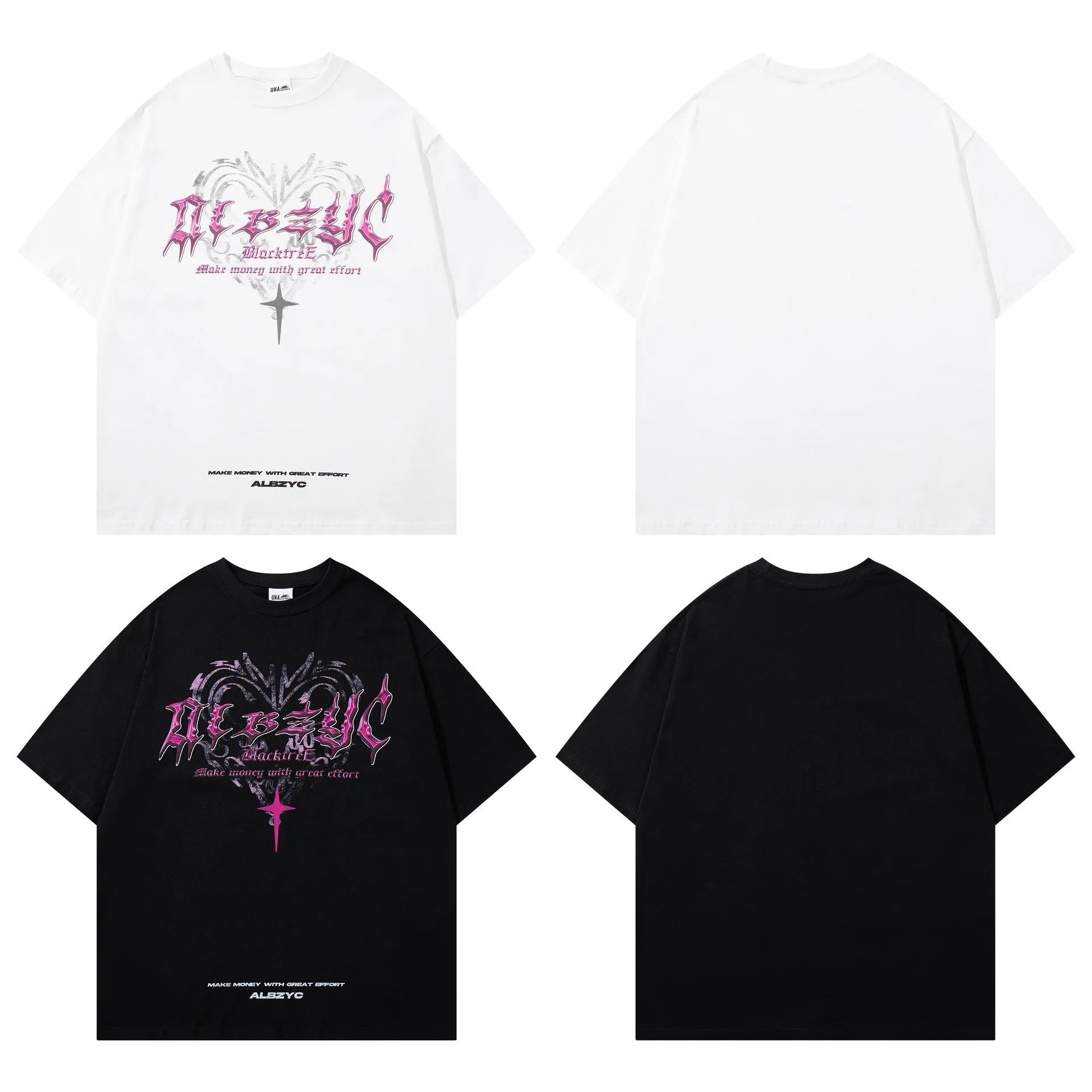 Men's retro design printed cotton t-shirt in loose fit with short sleeves