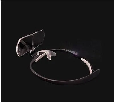 Headwear wide magnifying glass with TR90 frame and adjustable nose pad on a workbench with watch repair tools