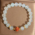 Blue agate flange colourful ball bead crystal bracelet for women Japanese Korean style