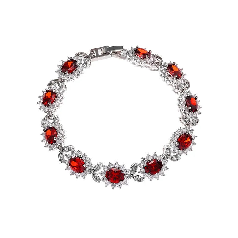 Personality Trend women's simple inlaid zircon bracelet with electroplated finish in nine colour options